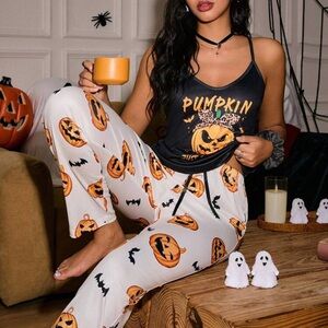 Miss Vinta Casual Young Style Sleeveless Spaghetti Strap Halloween Pajamas
